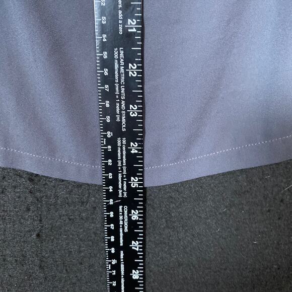 Loft Women Blouse Purple Gray Cold Shoulder Crew Neck Tie Bell Sleeve Large - Picture 9 of 14